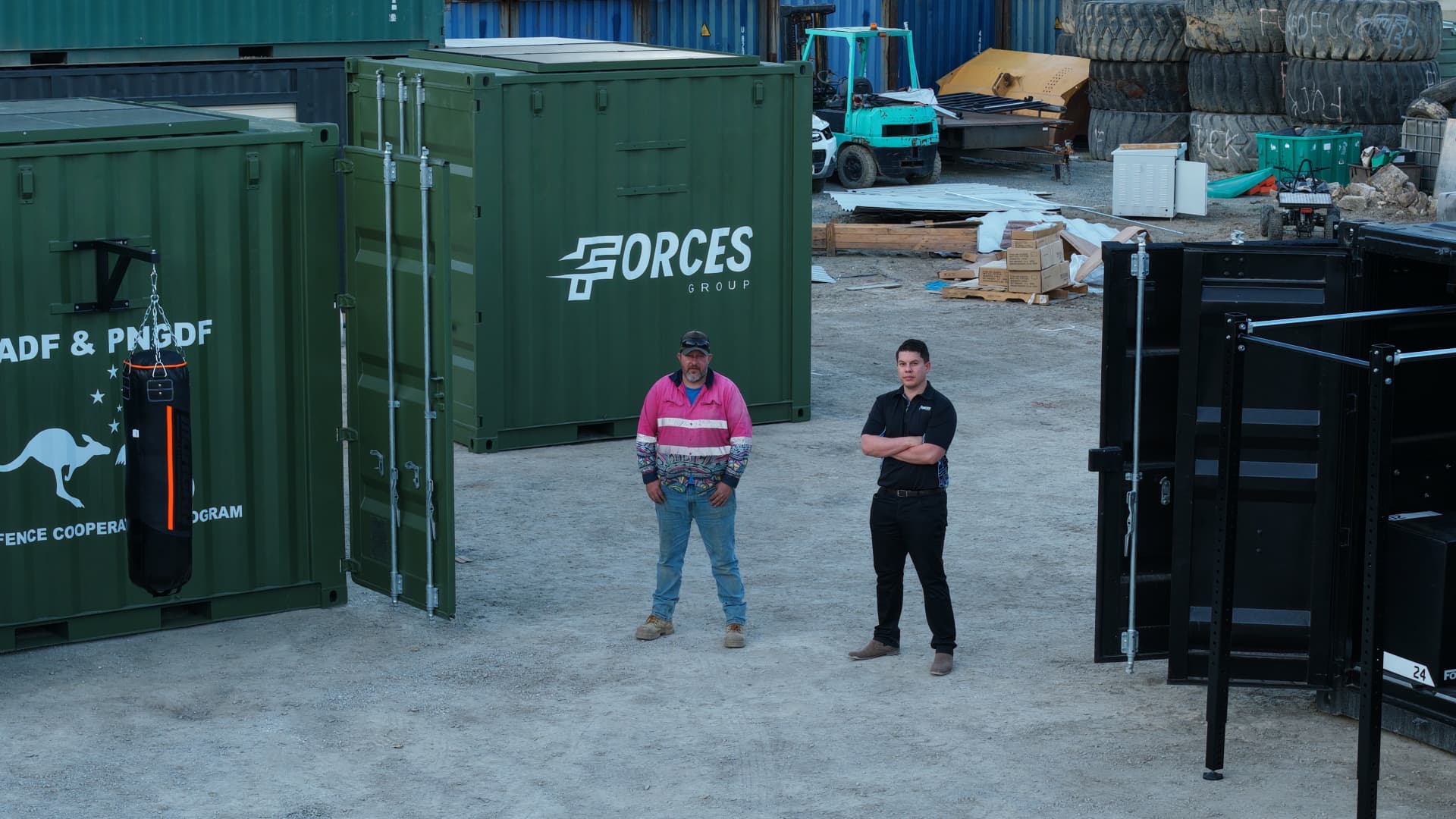 Forces Fitness operational readiness system deployed on a project site