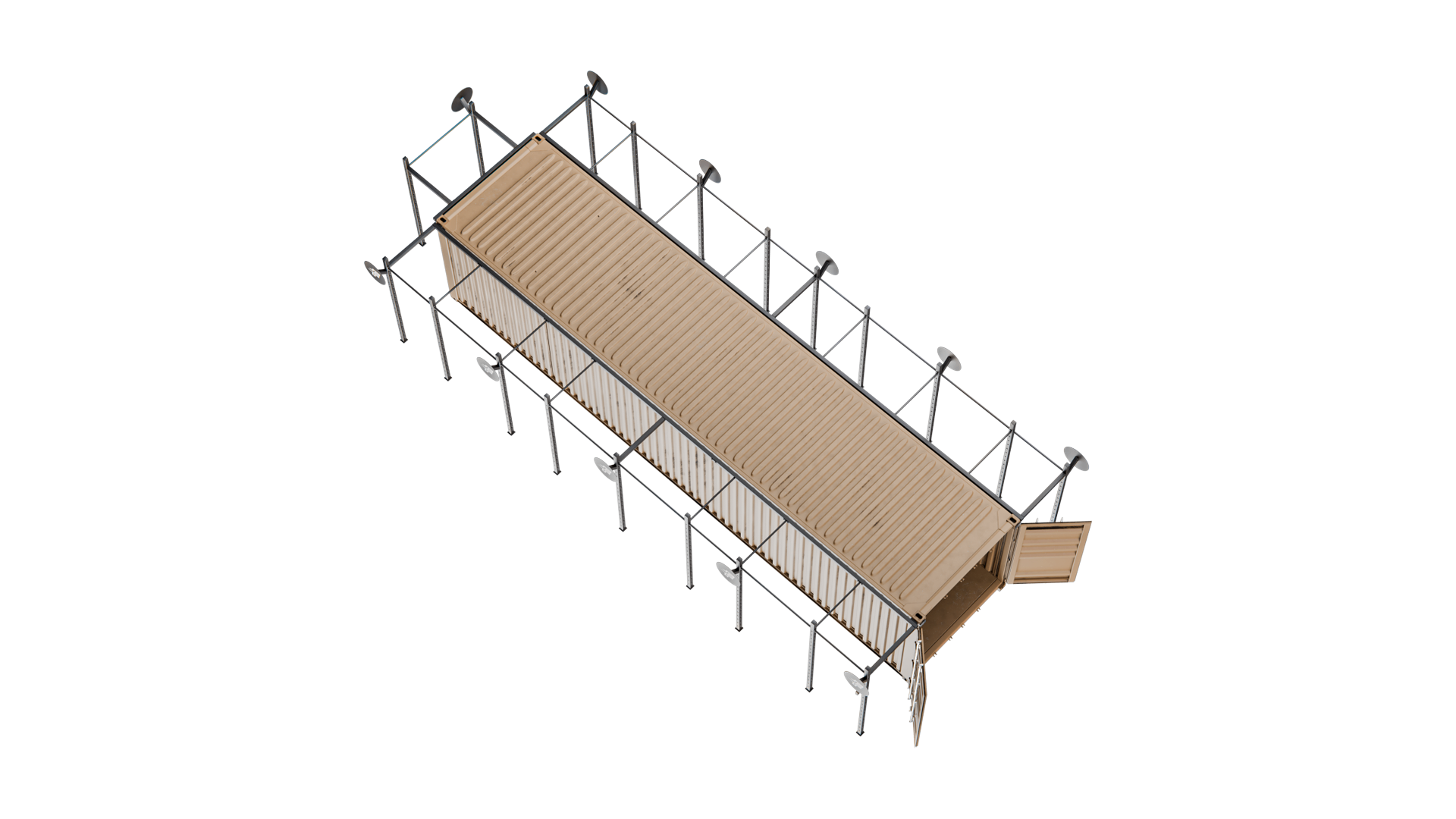 Rugged-40 overhead render showing the established system layout